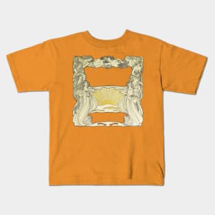 Art Nouveau border with sunrise Kids T-Shirt